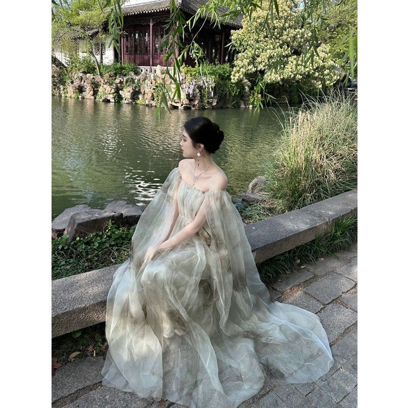吊带连衣裙女夏新中式旗