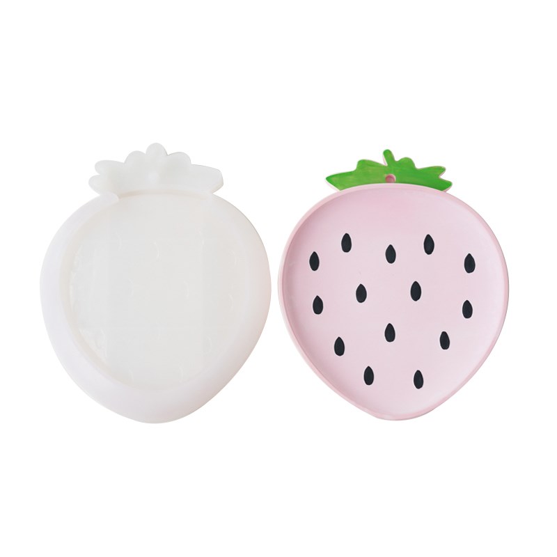 草莓托盘硅胶模具 diy石膏滴胶装饰I盘大小号创意碟子收纳盘摆件