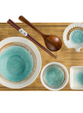 带拉面碗一人食h餐具套装带托盘 日式吃饭陶瓷碗早餐碗碟个人专用