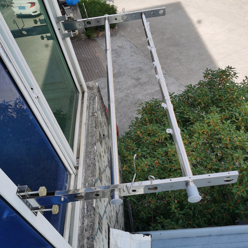 阳台外伸缩户外室内晒挂衣杆凉衣架窗外I晾衣架窗户免打孔晒被神