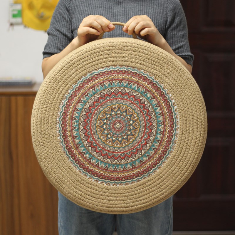 民族风坐垫蒲团榻榻米加厚圆形打坐垫禅I修垫家用地板阳台坐墩墩