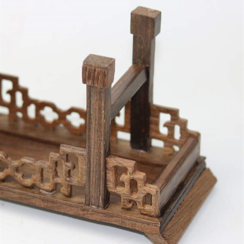 掌柜推荐红木雕微型翘o头条案实木奇石底座花盆工艺品底座家居摆