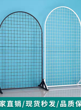 立式网格货架幼儿园作品展示架落地移F动铁艺饰品画展收纳架置物