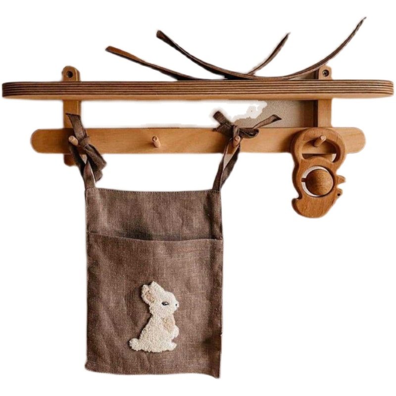 韩系ins风刺绣棉麻婴儿床童车座D椅背挂袋多功能床边悬挂收纳储物,收纳整理,收纳挂袋,淘宝优惠券,粉丝福利购,淘宝优惠卷