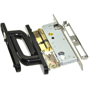 老式铝合金c门锁断桥铝平开门单点门锁8530双面执手把手锁芯门锁9