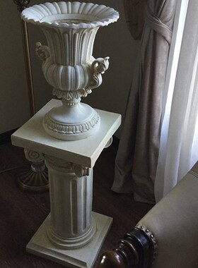 欧式罗马柱复古怀旧婚庆路引落地装D饰摆件户外庭院花盆底座花架
