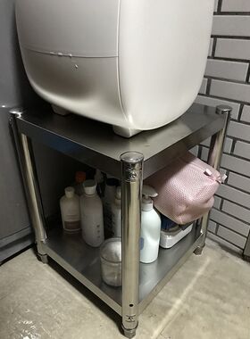 不锈钢迷你洗衣机托架增高架双2层落地I家用微型小型洗脱机置物架