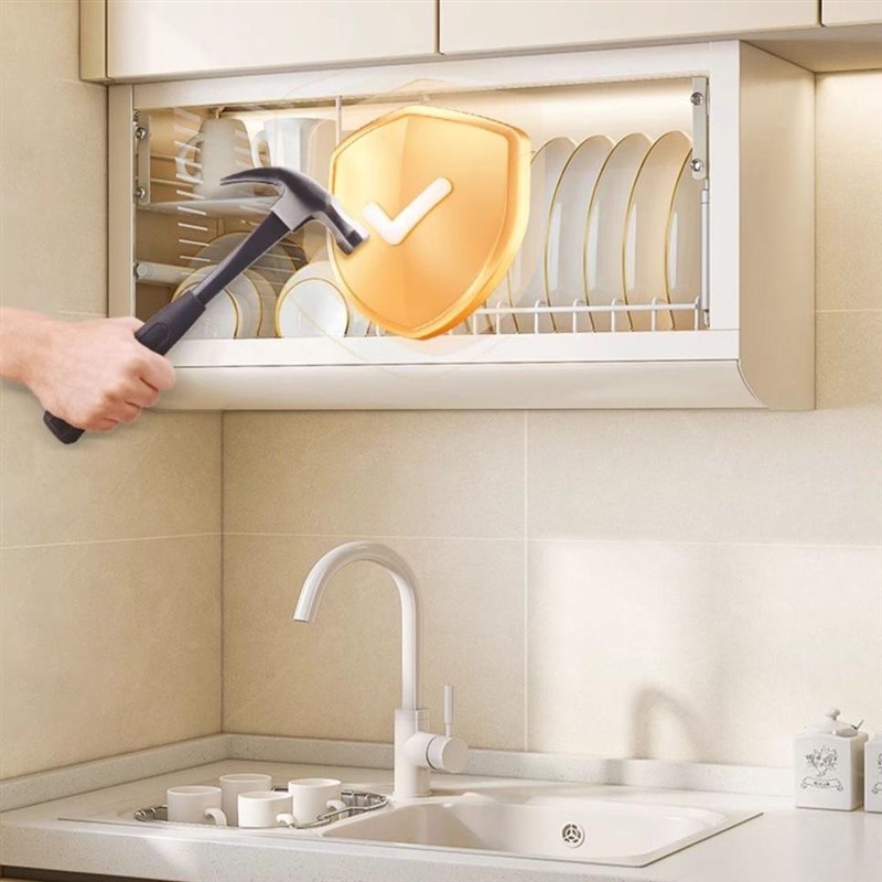 厨房碗柜置物架碗碟收纳盒壁挂式A吊柜下方碗架放碗筷沥水架免打