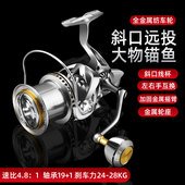 锚鱼轮全金属纺车轮斜口锚杆海竿1000F0型12000渔轮远投鱼线轮专