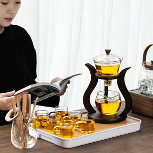 组合t懒人家用感应泡茶壶冲泡茶神器功夫茶 玻璃半全自动茶具套装