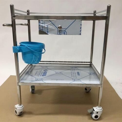 304加厚一体焊接不锈钢医用推车治F疗车护理车多功能移动器械车