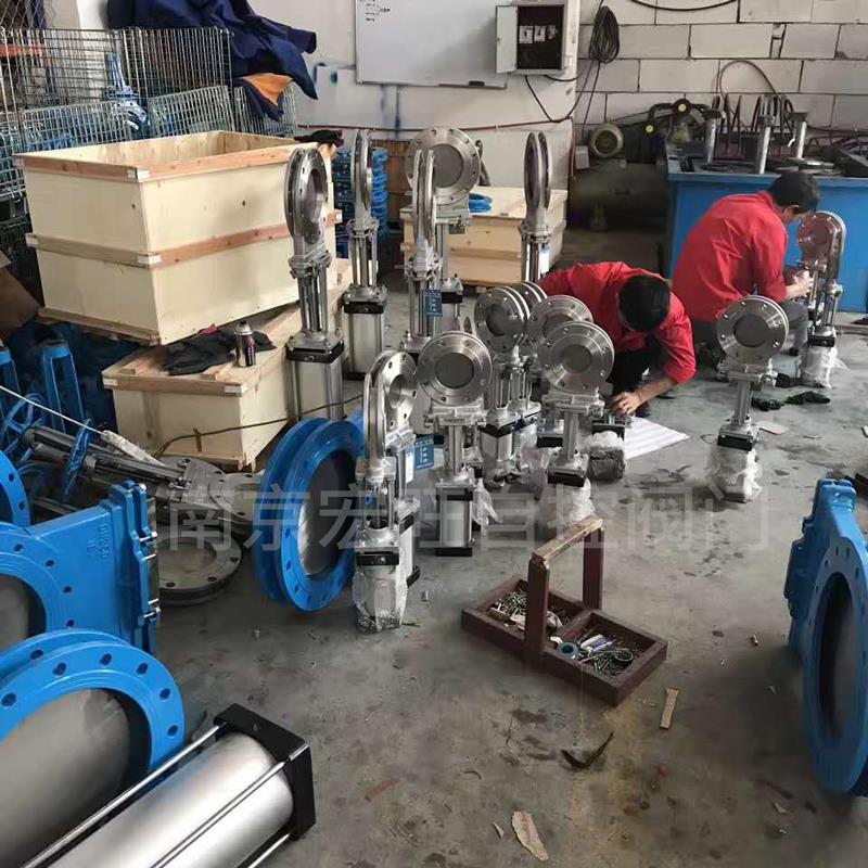 新款PZ673H/X-10 气动铸钢不锈钢插板刀闸阀浆液阀DN100 200 包邮