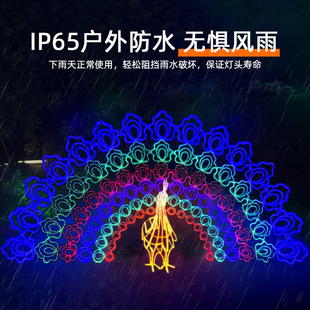 供应网红动物主题造型led灯 饰亮化工程灯具 大型商场摆设孔雀灯装