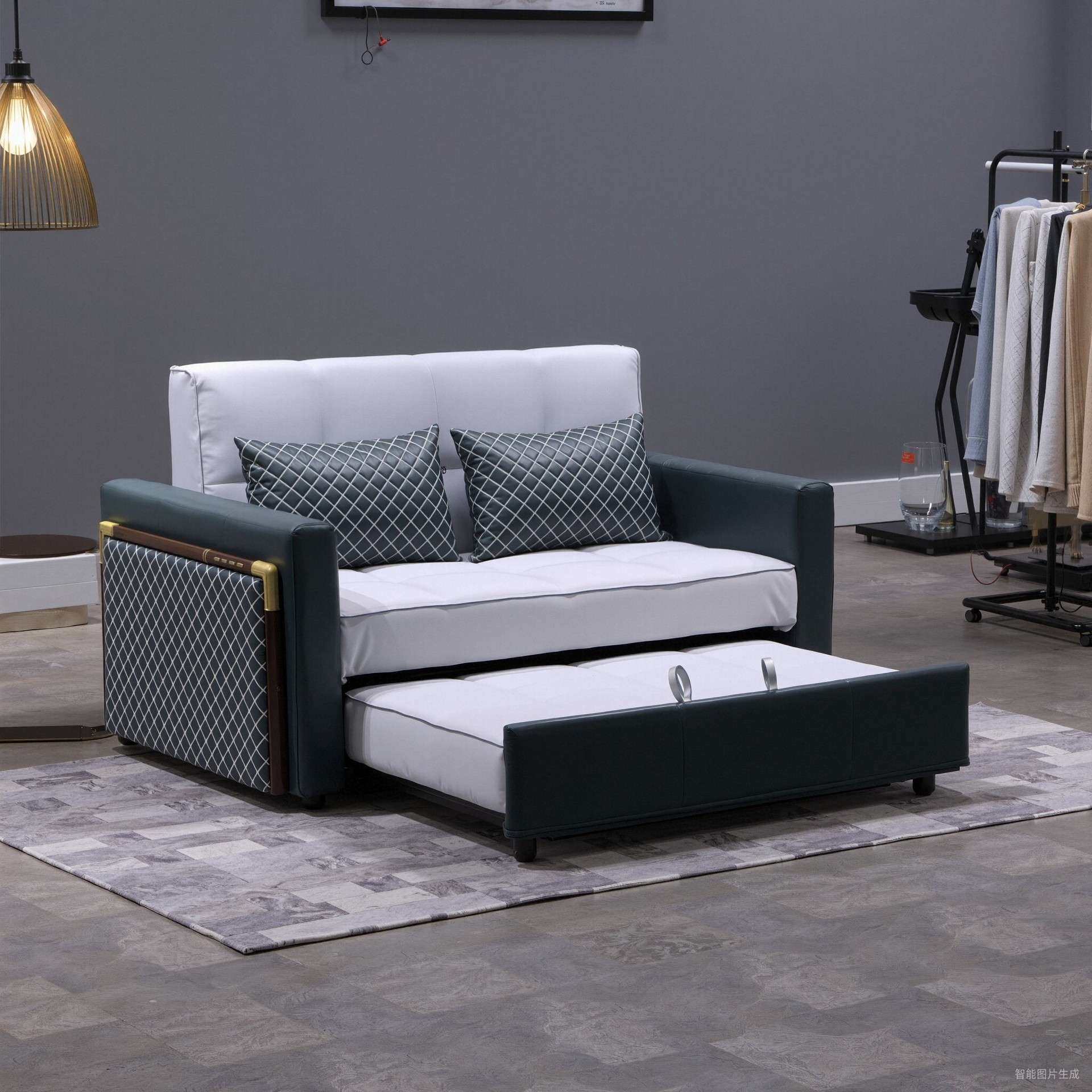 佛山家具可折叠沙发床两用1米8双人可伸缩床客厅小户型布艺沙发床