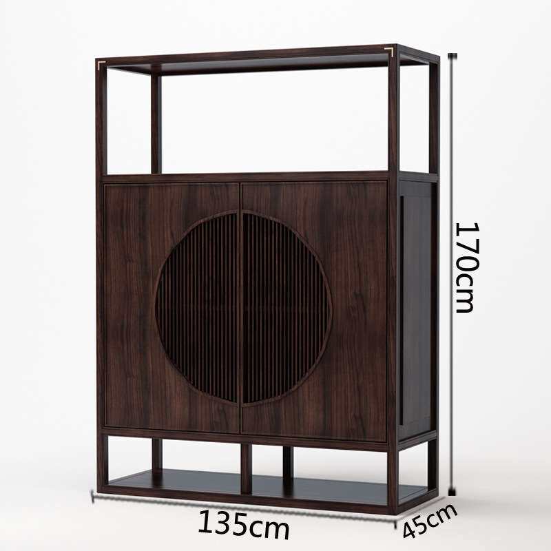 新中式餐边柜乌金实木玄关现代简约储物柜靠墙隔断装饰门厅柜家具