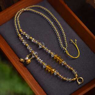 藏式风手工编织项链绳蜜蜡和田玉唐卡万能吊坠水晶链男女饰品绳子