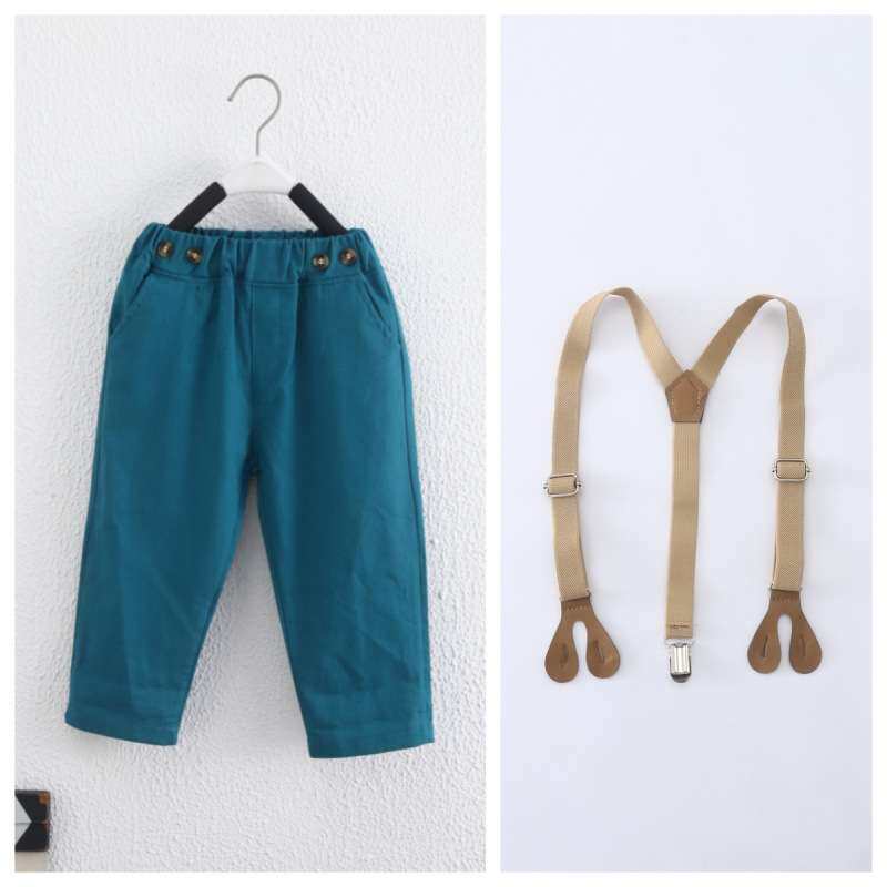 男童礼服主持人帅气背带裤秋季小花童婚礼短裤演出服儿童休闲长裤