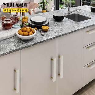 易嘉北欧风白色大理石拉手现代简约石材厨柜抽屉衣柜门小把手