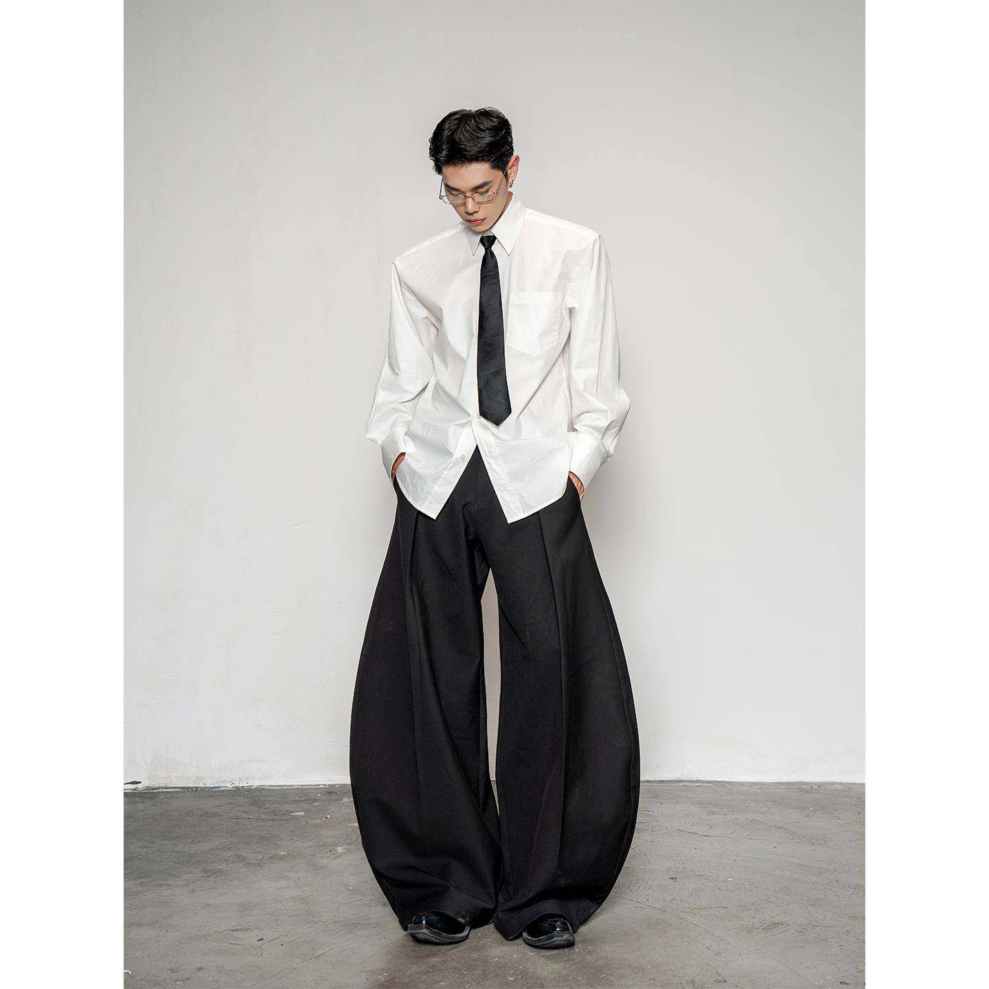 DBW Doublewin天生直角肩 舒适透气挺阔正肩白衬衫男长袖衬衫外套