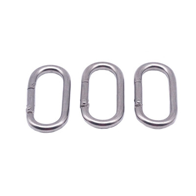 304不锈钢椭圆形弹簧r扣 户外登山用品表面光亮不锈钢跑道型安全