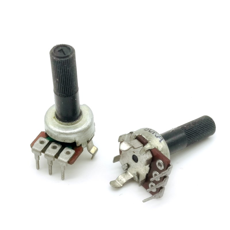 121型 调音20K 50KA 500K音响旋转电位器立式圆轴 单联三脚
