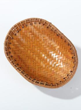 茶大漆乌龟壳龟壳竹编茶赏茶荷具文玩茶则甲道配件tc19-龟竹簸箕