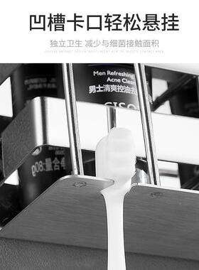 163453免打孔30不4锈钢牙杯架膏牙刷架洗壁挂浴室卫生间漱台收纳