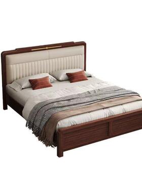 乌木金软靠新中式实木床主卧婚床1.5m代YT8001#气压储现物1.人8米