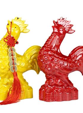 陶瓷大公鸡摆件家装开饰品公生肖DGA鸡办摆设居业礼品工艺品大吉