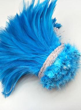 厂家白YCR供应5-6项毛料鸡毛卷头辅花鸡毛花服装采耳原料羽毛现货