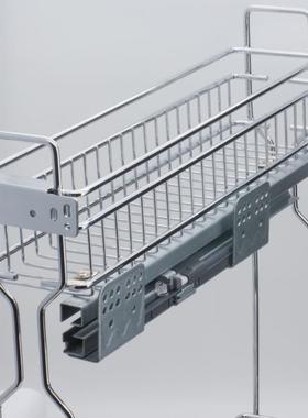 橱柜侧拉篮sides尼baket左右安装配缓冲阻边重型滑轨