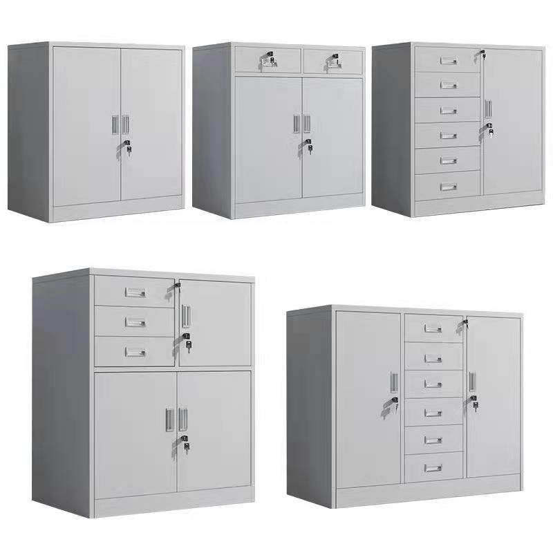 办公小柜子铁皮件01柜资料储物柜文锁带档案柜具柜桌下收工纳柜矮