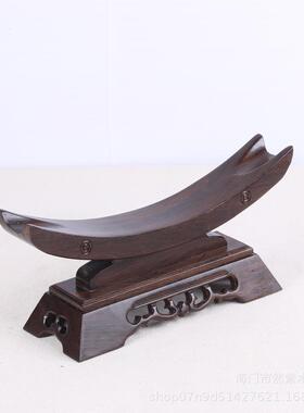 红木中式托象牙架实木牛角支架黑木檀质刀剑架剑木HHP底座厂家直
