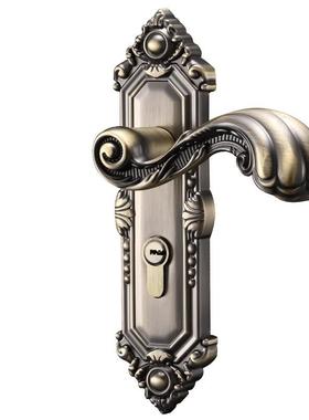 锌合金欧式静音门锁X90820青古铜门把手室内卧室房间门木门门锁