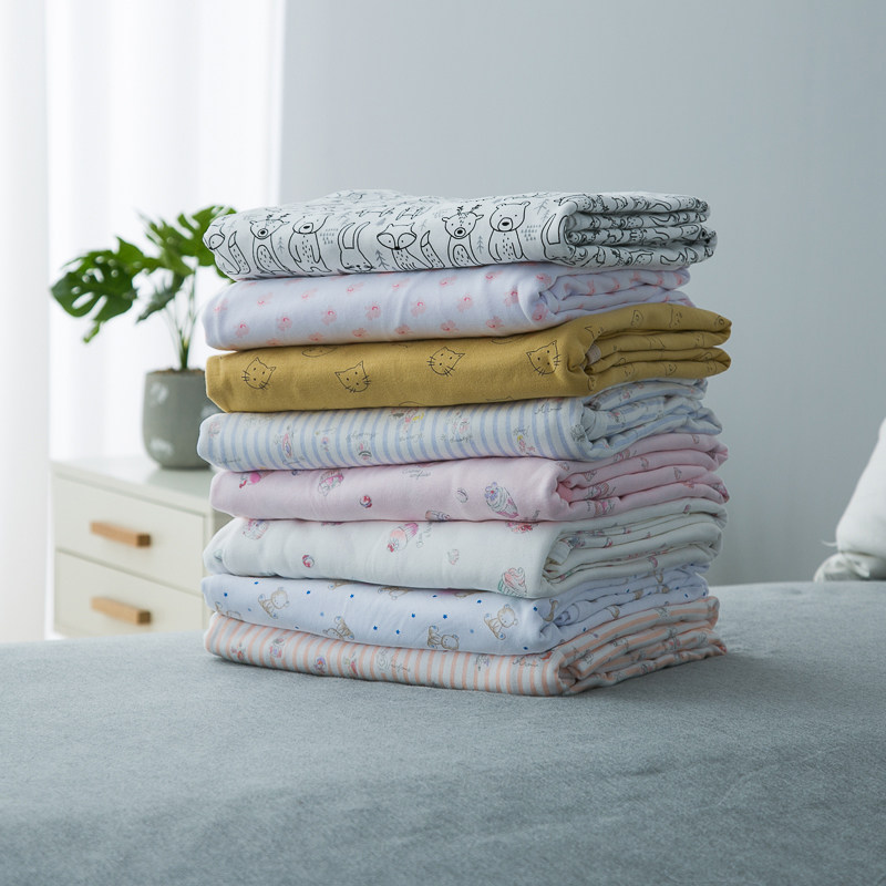 天竺棉针织棉床单单双人裸睡睡单1.5F/1.8米学生宿舍纯棉条纹单件