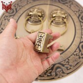 复古纯铜锁扣门 门栓古建筑H花园中式 仿古大门插销老式 木制门明装