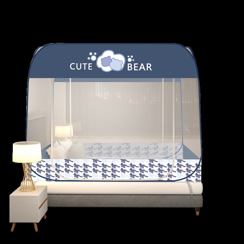 蚊帐家用202g4新款免安装蒙古包卧室可折叠防摔1.8m双人1.2m单人