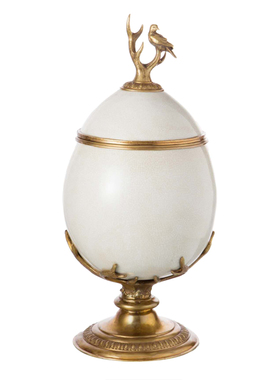 欧式白色陶瓷配铜装饰果s盘储物盖坛大象茶壶宝塔家居客厅卧室摆