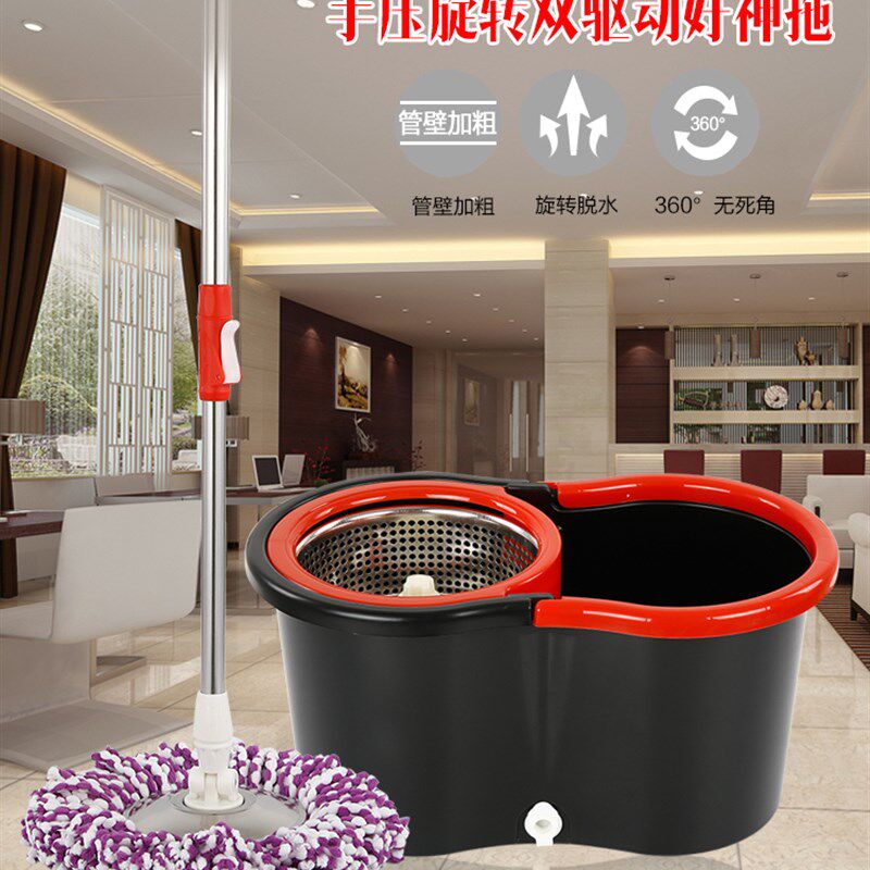加厚拖把桶旋转拖把免手洗手压式自动H甩干拖布清洗省力墩布可替