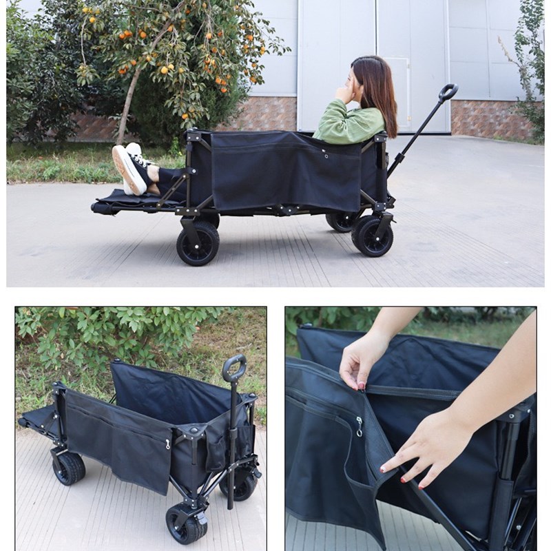 拖斗露营车翻斗手推车p可折叠户外小推车野餐车营地车摆摊车野营