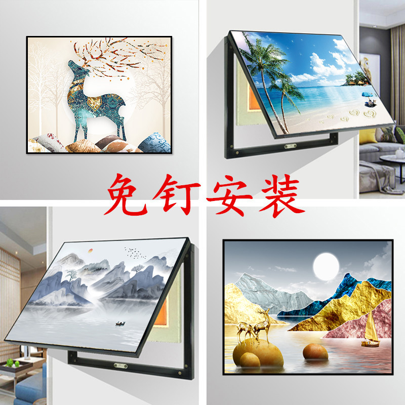 遮挡电表箱装饰画配电q箱网线电闸箱空气开关盒子装挂画创意免打