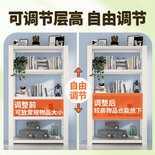 客厅书架置物架书桌边q靠墙收纳落地学生绘本可移动带轮储物柜架