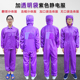 无尘服紫色连h体带背标背贴防尘服分体连帽背袋透明口袋工厂静电