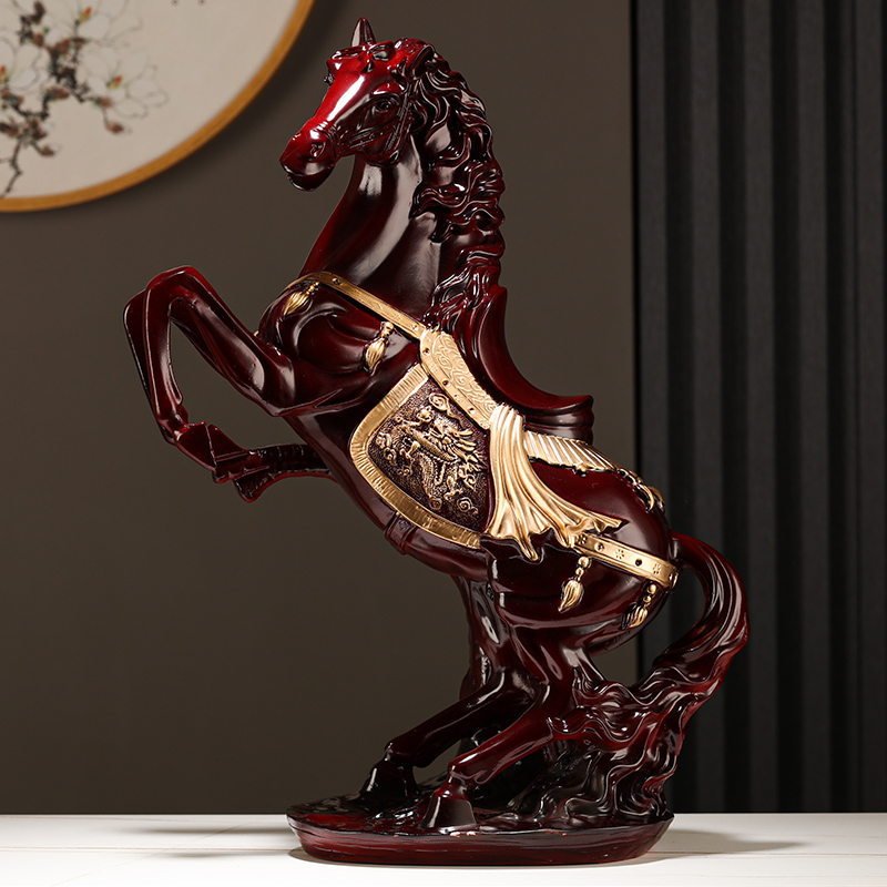马到成功马上来钱生肖摆件工艺品C办公室电视柜装饰品礼品树脂桌