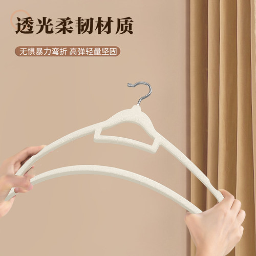 植绒衣架整理师专用挂衣家用无痕防D肩角学生宿舍卧室晾衣撑子衣