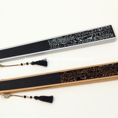 5款可选 金h色/银色 华丽工艺折扇 烤漆竹扇子 带扇坠