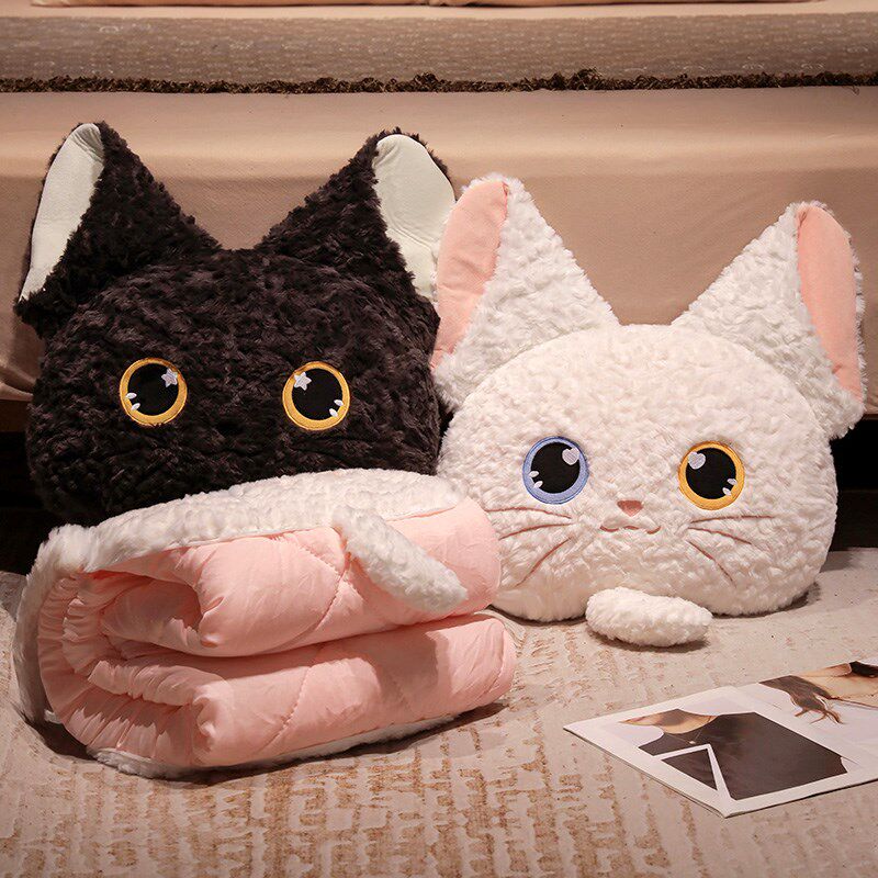 猫咪抱枕被子两用办公室午u睡折叠毯子枕头二合一汽车靠垫车载靠,居家布艺,抱枕被,淘宝优惠券,粉丝福利购,淘宝优惠卷