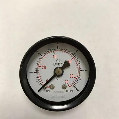背接式压力表 1分牙 ZG1/8 6bar 90psi 铜螺纹 直径40mm-42mm轴向