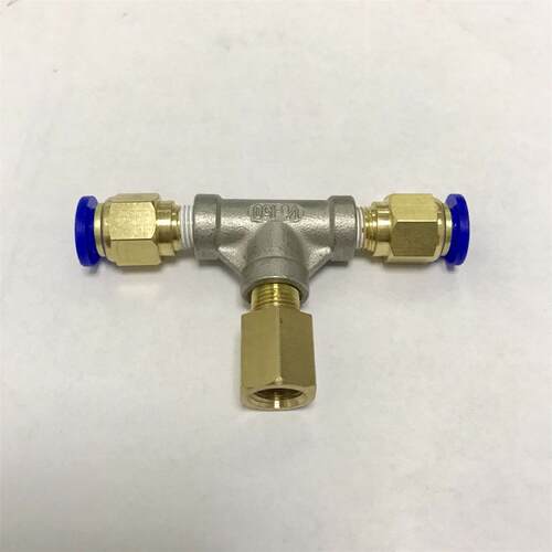 m10x1-8mm 内丝快插三通接头 中心螺纹m10x1 两边接外径8mmpu气管