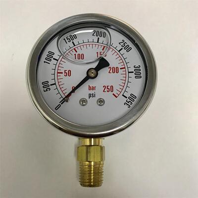 耐震压力表 YNA-60 0-250bar 3500psi 直径68mm 螺纹NPT1/4 25mpa